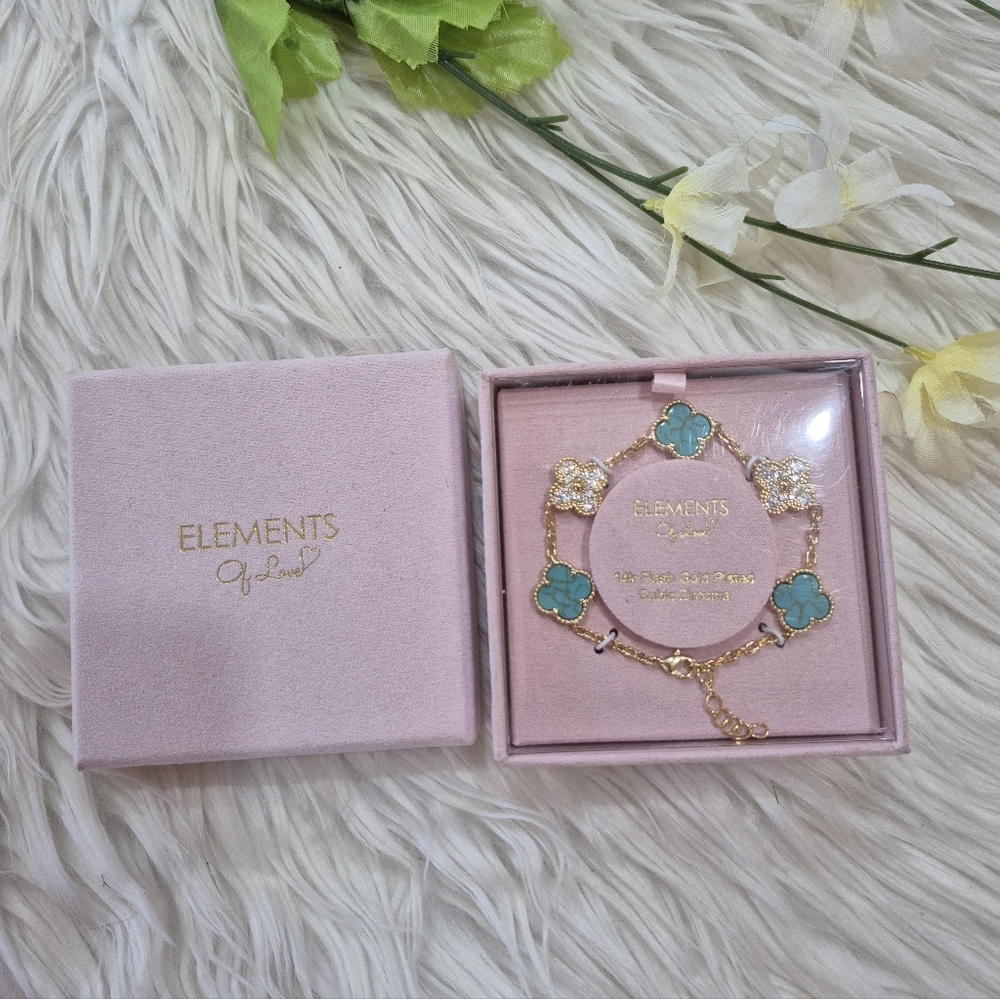 Element Gold Bracelet with Turquoise Accents